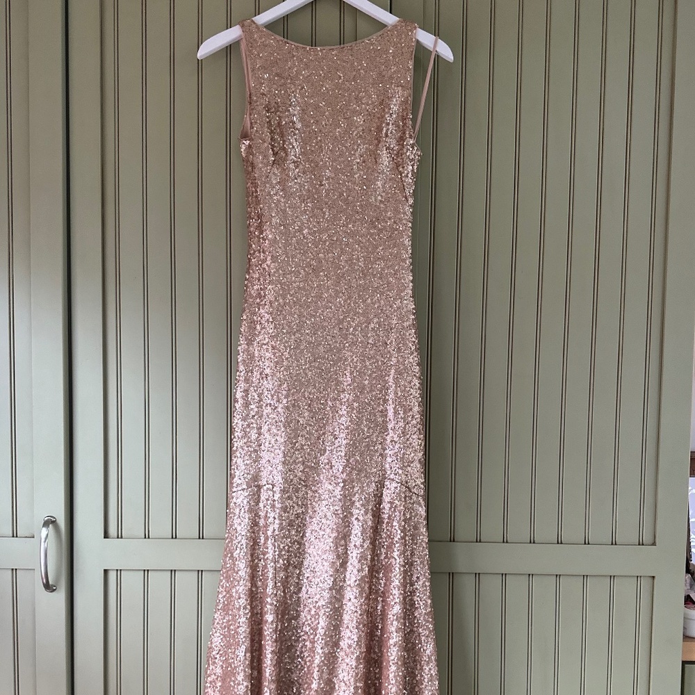 BHLDN x Theia rose gold Gemma Dress sequin 4